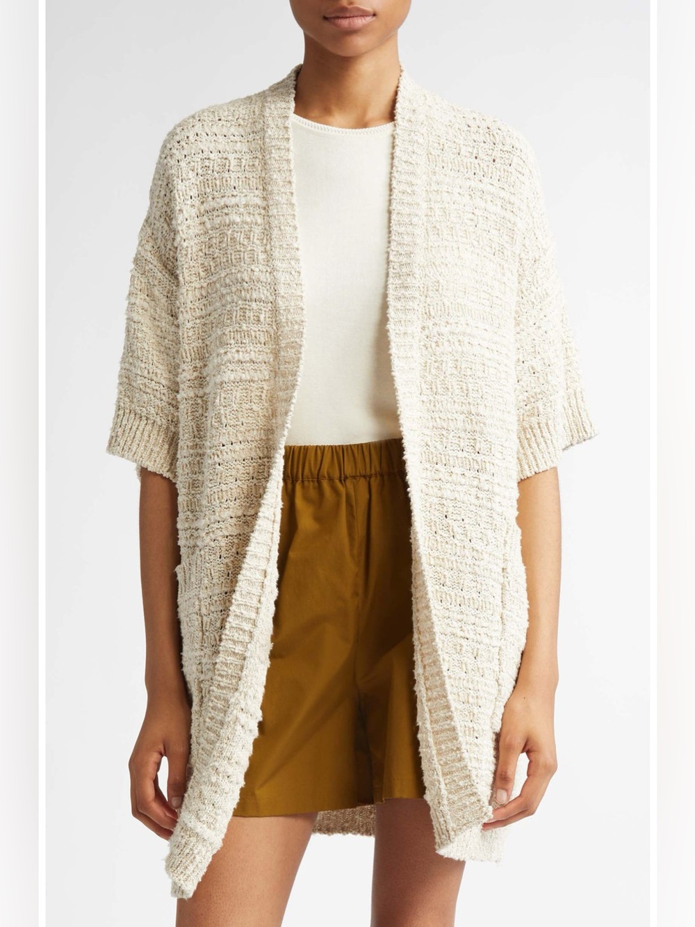 NEW Max Mara Zulma Metallic Bouclé Cardigan Open Front Luxury Contemporary.  17